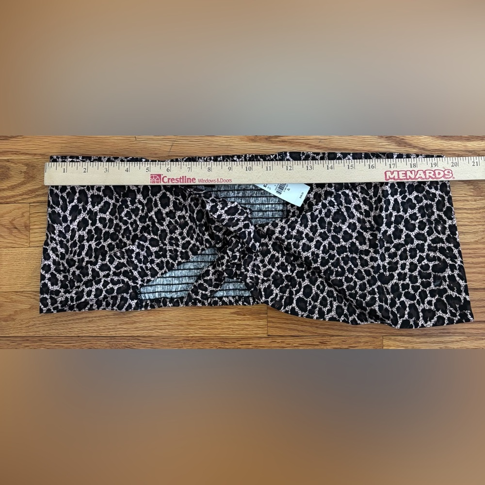 Express Cropped Tube Top Women’s XL Leopard Print Front Tie Casualwear New - Picture 7 of 8
